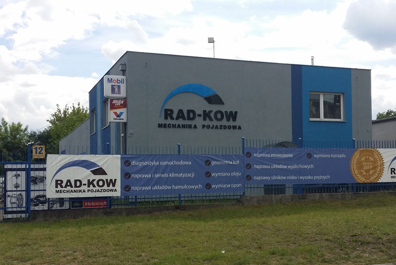 Serwis samochodowy Rad-Kow - banner z usługami